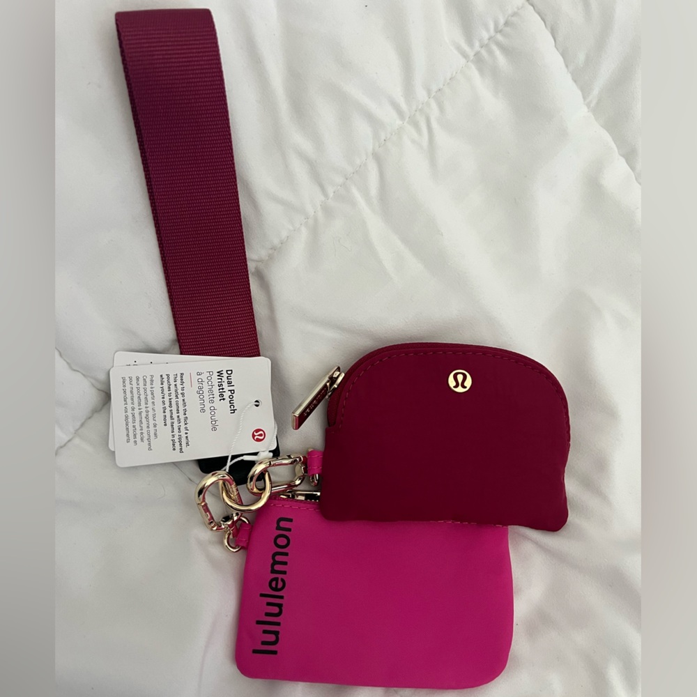 NWT LULULEMON Dual Pouch Wristlet Sonic Pink